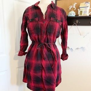 SOLD Red Flannel Winter Dress